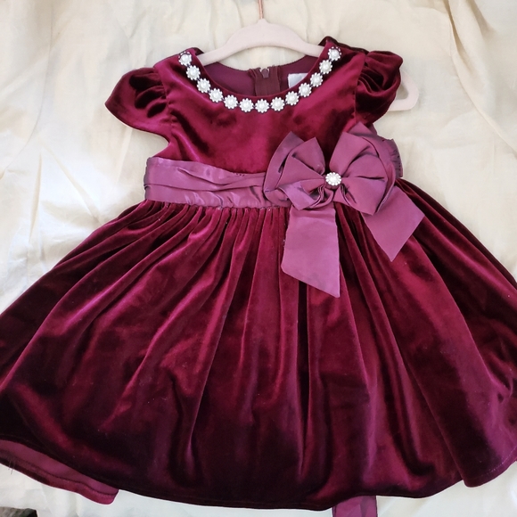 Baby girl embellished velvet dress - Picture 6 of 9
